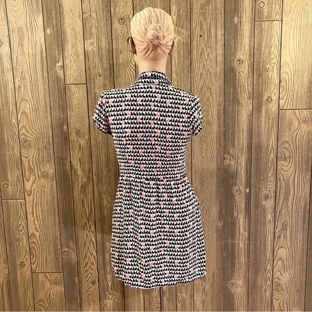 Divided by H&M Size 4 Shirt Dress White W/ Bunny Rabbit Pattern in Black & Pink - Picture 3 of 13